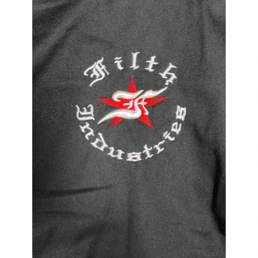 Dickies Mens Filth Industries Embroidered Work Jacket Black M-LN Pinup Bomber